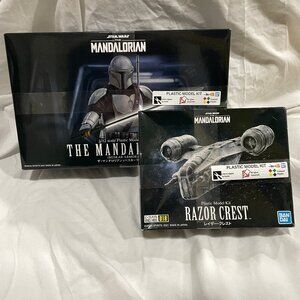 NIB Star Wars The Mandalorian Beskar Armor & Razor Crest Ship Bandai Model Kits